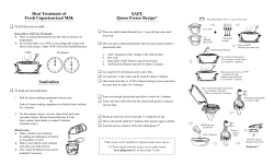 Heat Treatment of Fresh Unpasteurized Milk Sanitation SAFE Queso