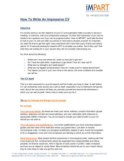 How To Write An Impressive CV