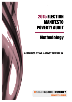 Methodology - 2015 Manifesto Poverty Audit