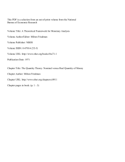 The Quantity Theory: Nominal versus Real Quantity of Money