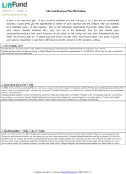 Informal Business Plan