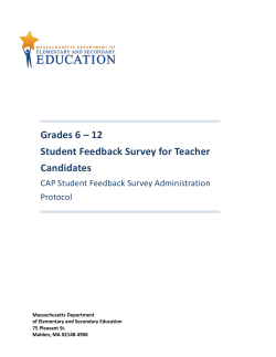 CAP Student Feedback Survey - Massachusetts Department of