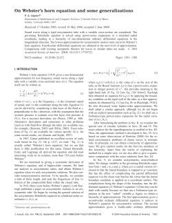 On Webster`s horn equation and some generalizations