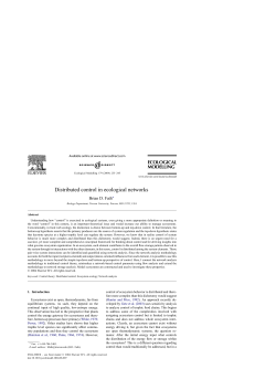 Distributed control in ecological networks