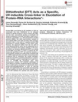 Dithiothreitol (DTT) Acts as a Specific, UV-inducible