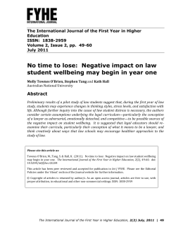 No time to lose: Negative impact on law student wellbeing may
