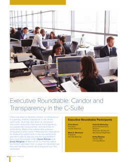 Executive Roundtable: Candor and Transparency in the C