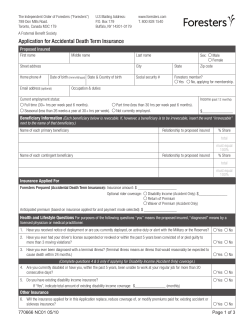 Application for Accidental Death Term Insurance