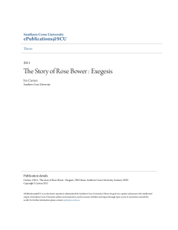 The Story of Rose Bower : Exegesis