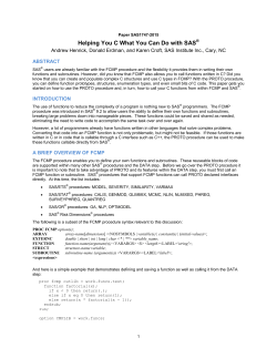 Helping You C What You Can Do with SAS