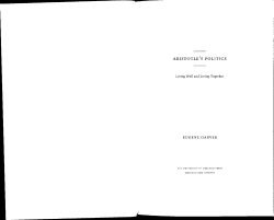 ARISToTLE,S POLITICS - Princeton University