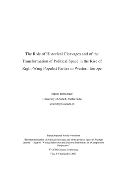 The Role of Historical Cleavages and of the