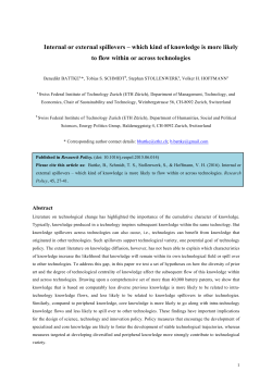 Internal or external spillovers &ndash; which kind of knowledge is more