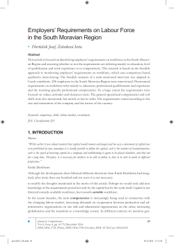 Employers` Requirements on Labour Force in the South Moravian