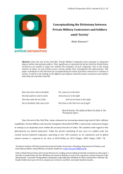Conceptualising the Dichotomy between Private Military Contractors