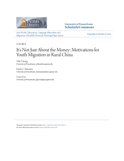 It`s Not Just About the Money: Motivations for Youth Migration in