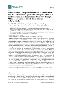 Elucidation of Transport Mechanism of Paeoniflorin and the