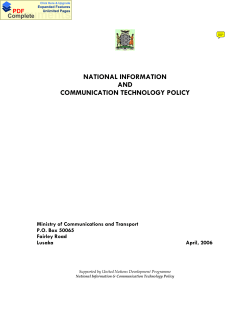 National Information and Communication Technology Policy in Zambia