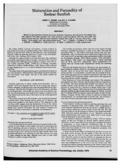 Maturation and Fecundity of Redear Sunfish