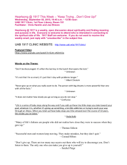 Heartsong @ 1917 This Week &ndash; &ldquo;Keep Trying&hellip;Don`t Give Up!&rdquo;