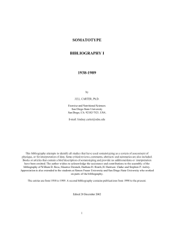somatotype bibliography i 1938-1989