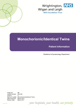 Monochorionic/Identical Twins - Wrightington, Wigan and Leigh