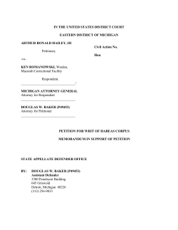 Petition for Writ of Habeas Corpus and Memorandum of Law in