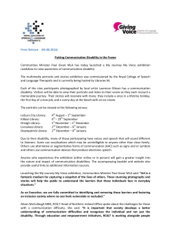 Putting communication disability in the frame