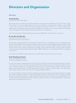 Directors and Organization - Sun Hung Kai Properties Ltd.