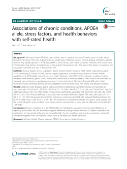 Associations of chronic conditions, APOE4 allele, stress factors, and