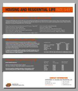 housing and residential life rate sheet