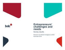 Entrepreneurs` challenges and needs