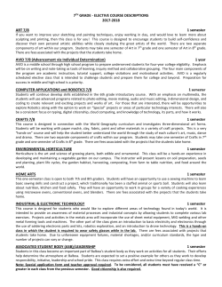 7th Grade Elective Course Descriptions