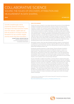 Collaborative Science: Solving the issues of discovery, attribution