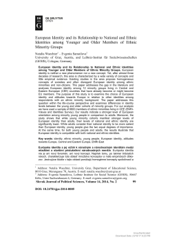 European Identity and its Relationship to National and Ethnic