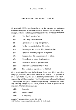 Paradoxes of fulfillment