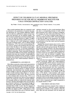 note effect of chlorine in clay-mineral specimens prepared on silver