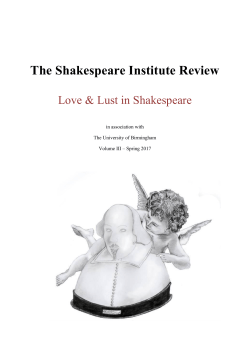 Issue 3 - The Shakespeare Institute Review