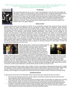 ENGL 227: Survey of African American Literature`s &ldquo;Themes of