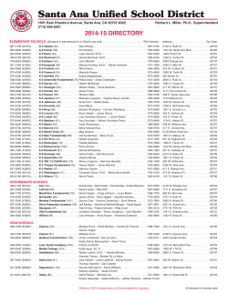 2014-15 SAUSD Phone Directory - Santa Ana Unified School District