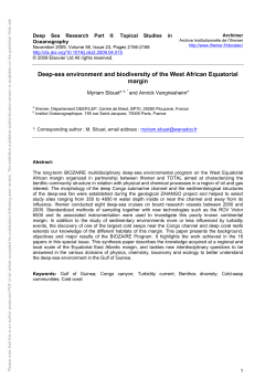 Deep-sea environment and biodiversity of the West African