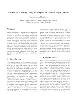 Geometric Modeling Using Six Degrees of Freedom Input Devices