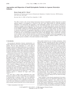 Aggregation and Dispersion of Small Hydrophobic Particles in