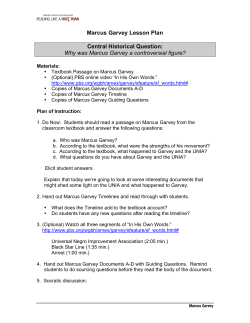 Marcus Garvey Lesson Plan