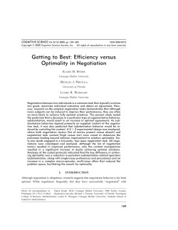 Getting to Best: Efficiency versus Optimality in Negotiation