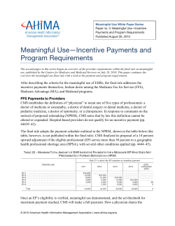 Meaningful Use: Incentive Payments and Program Requirements