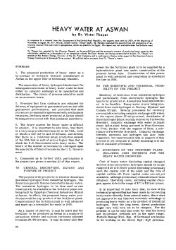 heavy water at aswan