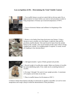Loss on Ignition (LOI) &ndash; Determining the Total Volatile