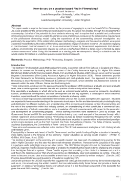 How do you do a practice-based Phd in Filmmaking?