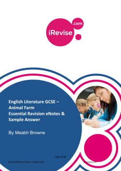 English Literature GCSE &ndash; Animal Farm Essential Revision